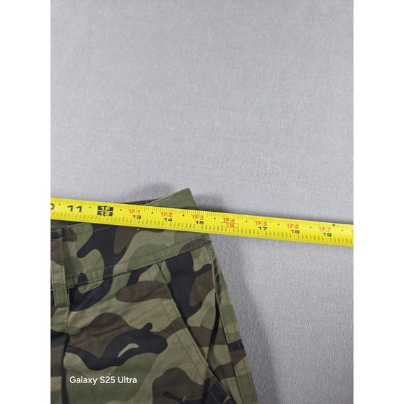 Choosy Olive Camo Two Tone Asymmetrical Waist Cuffed Trouser Utility Pant 8 NWT - Picture 5 of 9